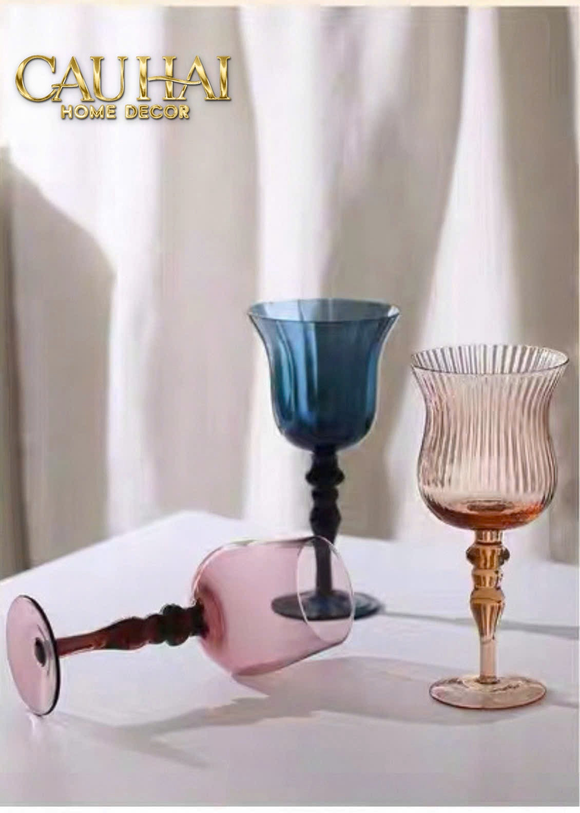 Set 2 Ly Oceania Alantian 320Ml Vino Rosso Glasses - CẬU HAI HOME DECOR