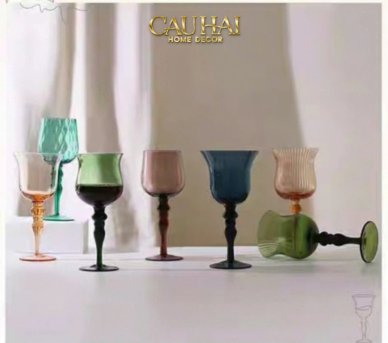 Set 2 Ly Oceania Alantian 320Ml Vino Rosso Glasses - CẬU HAI HOME DECOR