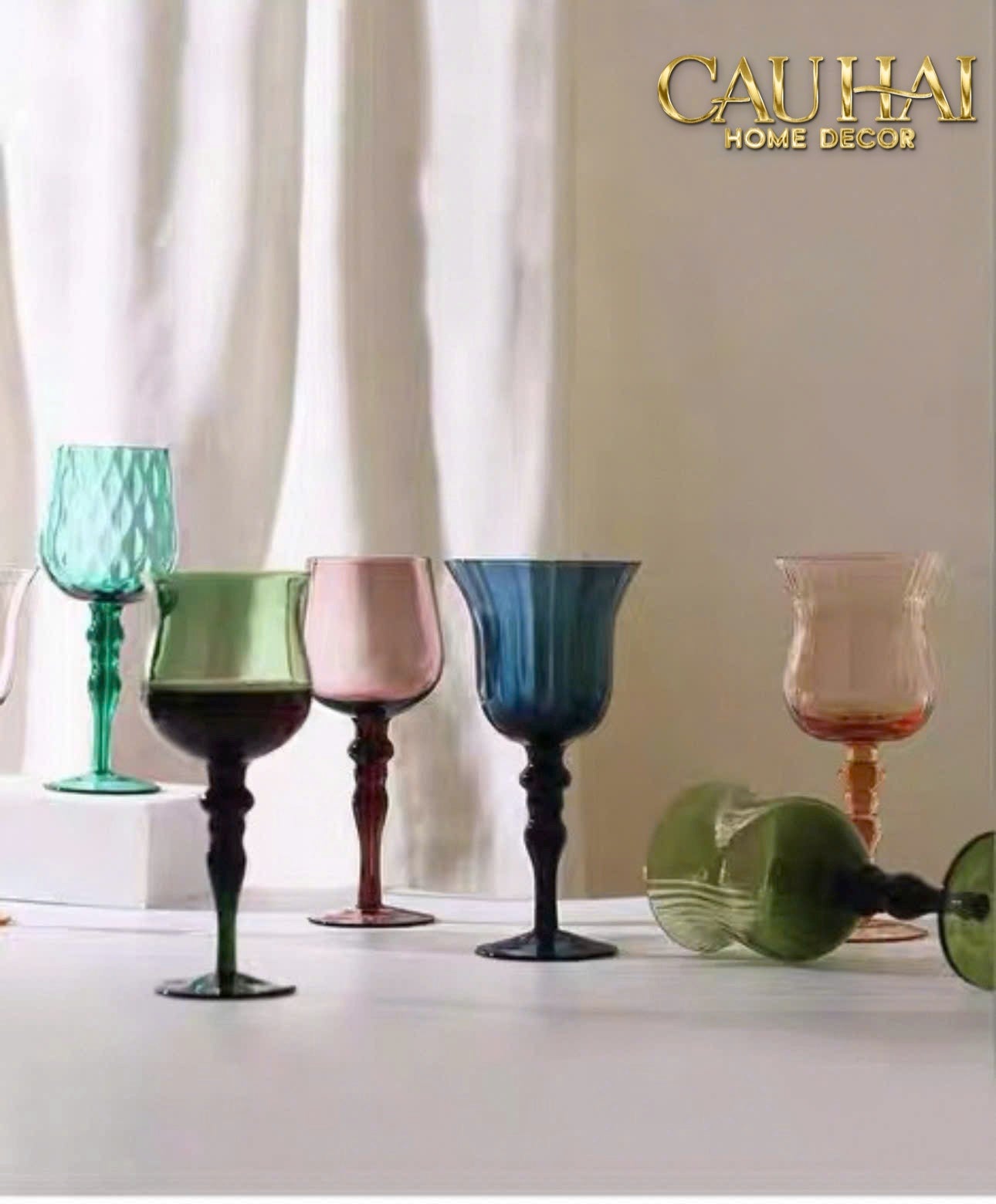 Set 2 Ly Oceania Alantian 320Ml Vino Rosso Glasses - CẬU HAI HOME DECOR