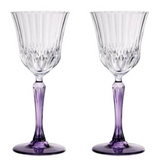 Set 2 Ly Vang Diamond Goblet Plum Crystal 200Ml