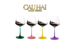Set 2 Ly Vang Thuỷ Tinh 500ml - Pop Spectrum Chromatic Glassware-LY THỦY TINH-CẬU HAI HOME DECOR