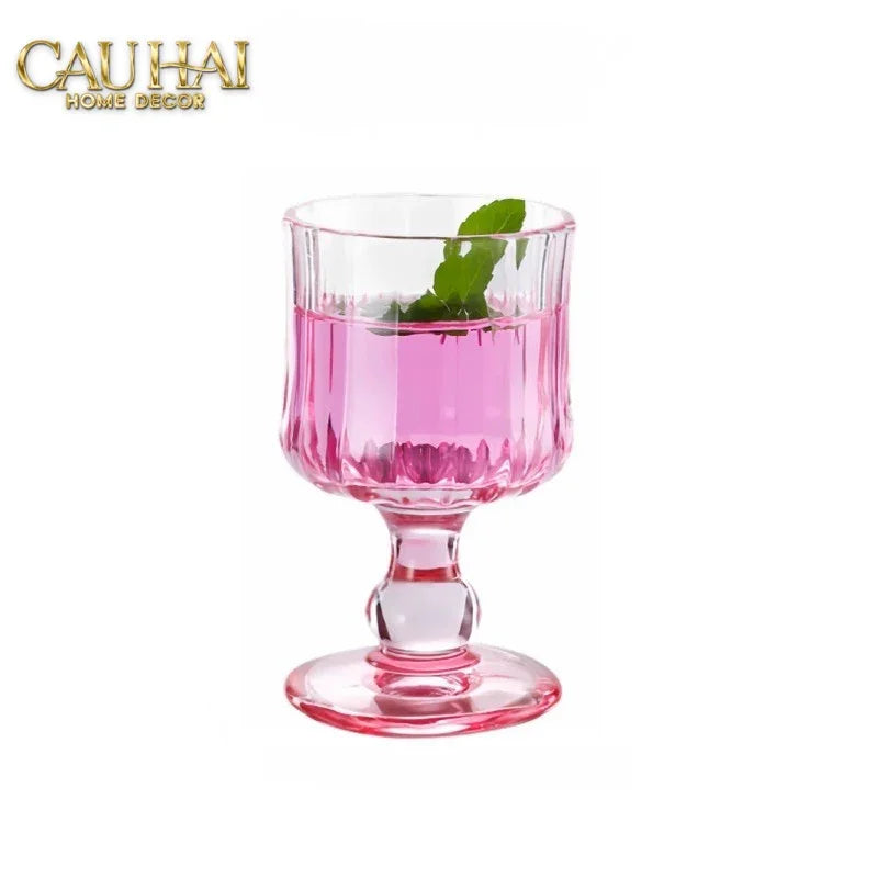 Set 2 Ly Whiskey Chân Cao Goblet Parisienne Charm Bistro Glasses 200Ml-LY THỦY TINH-CẬU HAI HOME DECOR