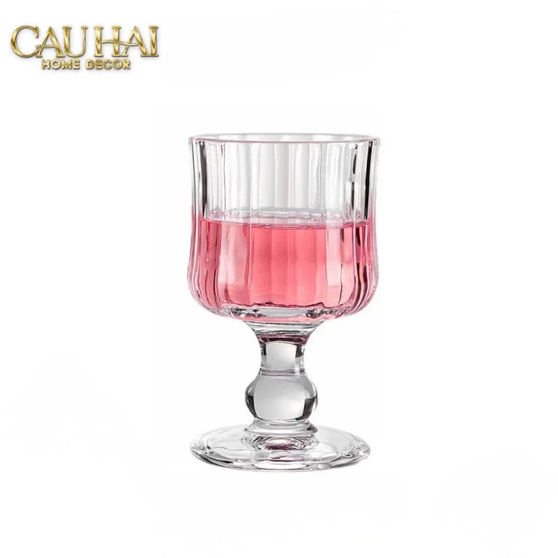 Set 2 Ly Whiskey Chân Cao Goblet Parisienne Charm Bistro Glasses 200Ml-LY THỦY TINH-CẬU HAI HOME DECOR