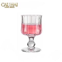 Set 2 Ly Whiskey Chân Cao Goblet Parisienne Charm Bistro Glasses 200Ml-LY THỦY TINH-CẬU HAI HOME DECOR