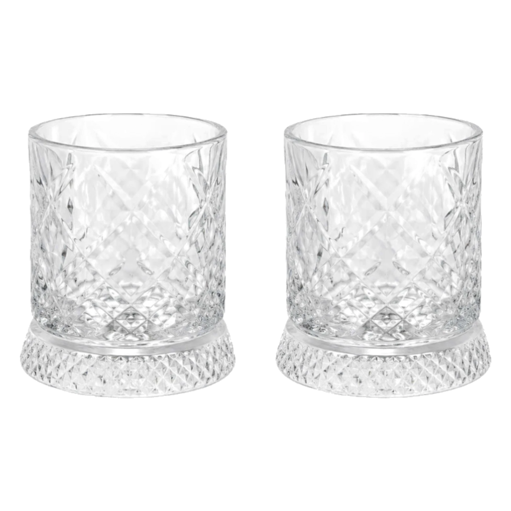 Set 2 Ly Whisky Thuỷ Tinh Đế Xoay - Éclet Spin Glass Set 2pcs