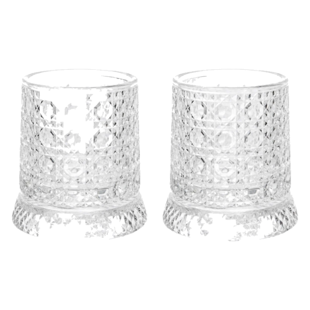 Set 2 Ly Whisky Thuỷ Tinh Đế Xoay - Prism Spin Glass Set 2pcs-LY THỦY TINH-CẬU HAI HOME DECOR