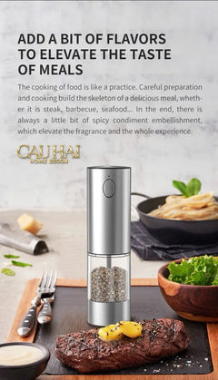 Set 2 Máy Xay Điện Electric Pepper & Salt Grinder Set-CẬU HAI HOME DECOR
