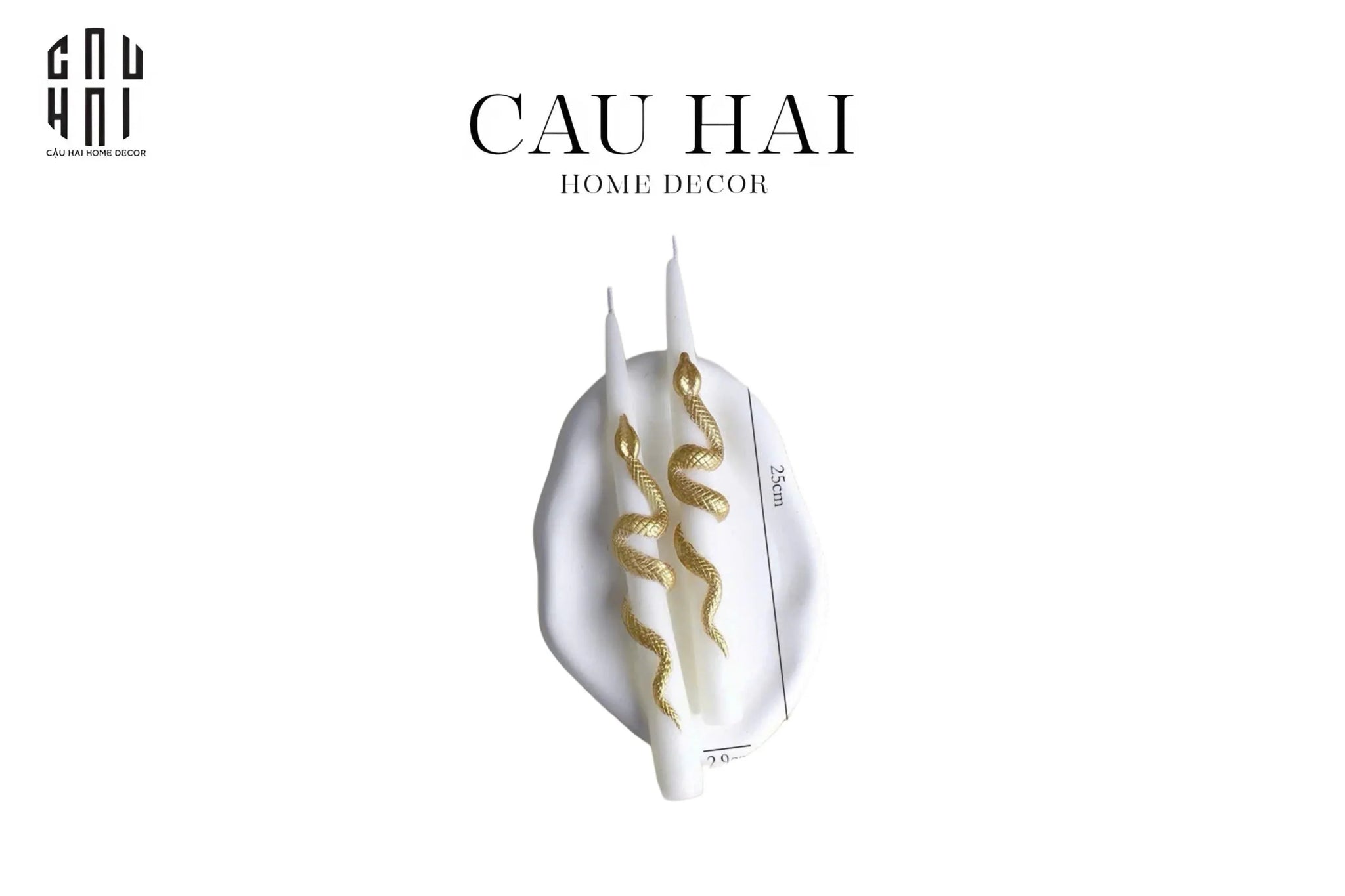 Set 2 Nến Killian - Golden Serpent Candle Fw25-CẬU HAI HOME DECOR