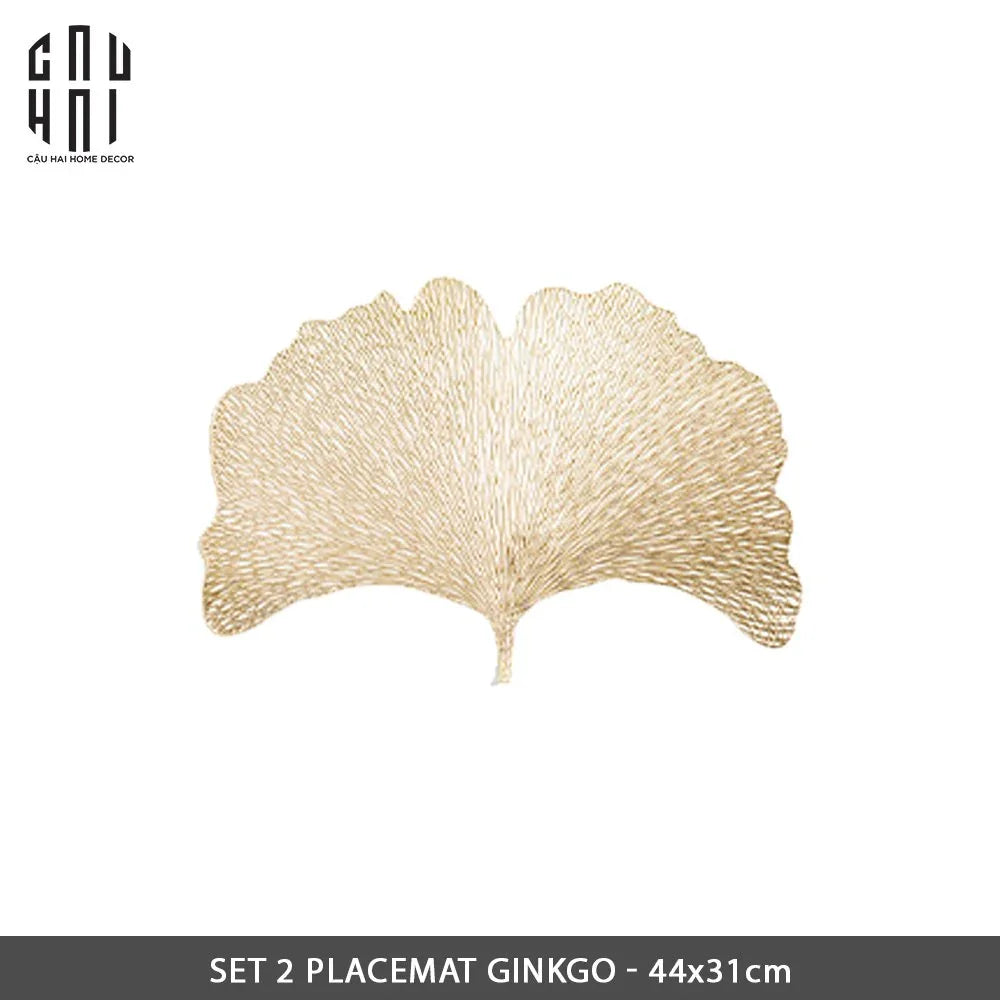 Set 2 Tấm Lót Bàn Ăn Ginkgo - Placemat Ginkgo-TẤM LÓT BÀN ĂN-CẬU HAI HOME DECOR