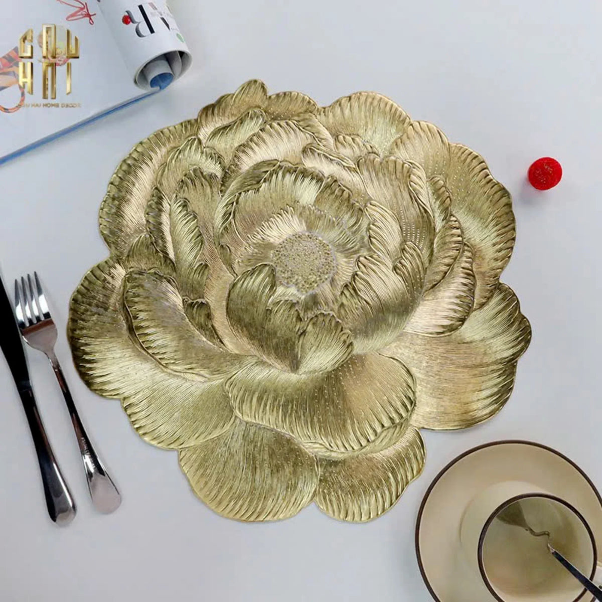 Set 2 Tấm Lót Bàn Ăn - Placemat Imperial Bloom-Hoa Lụa-CẬU HAI HOME DECOR