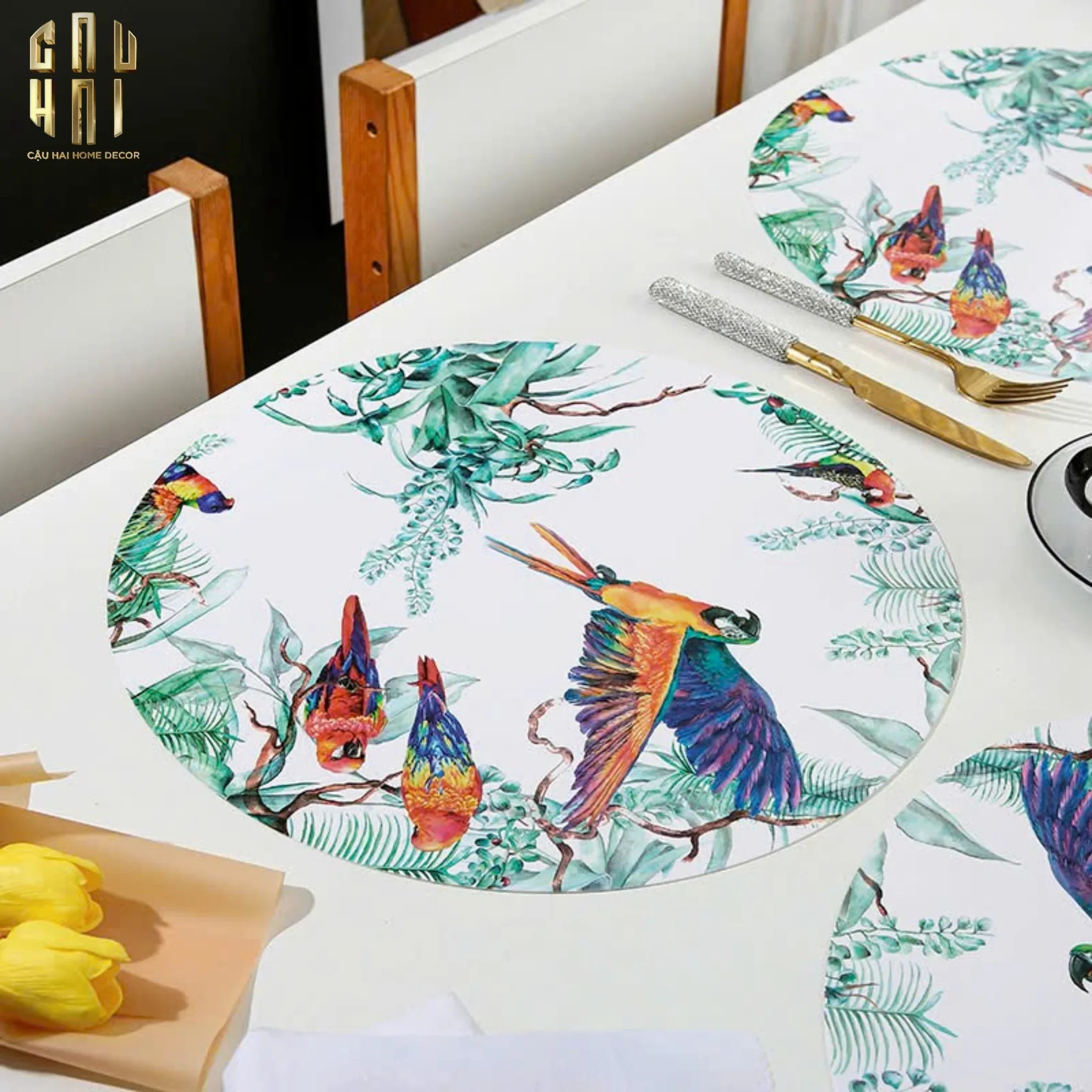 SET 2 TẤM LÓT BÀN ĂN - PLACEMAT JUNGLE PARROT