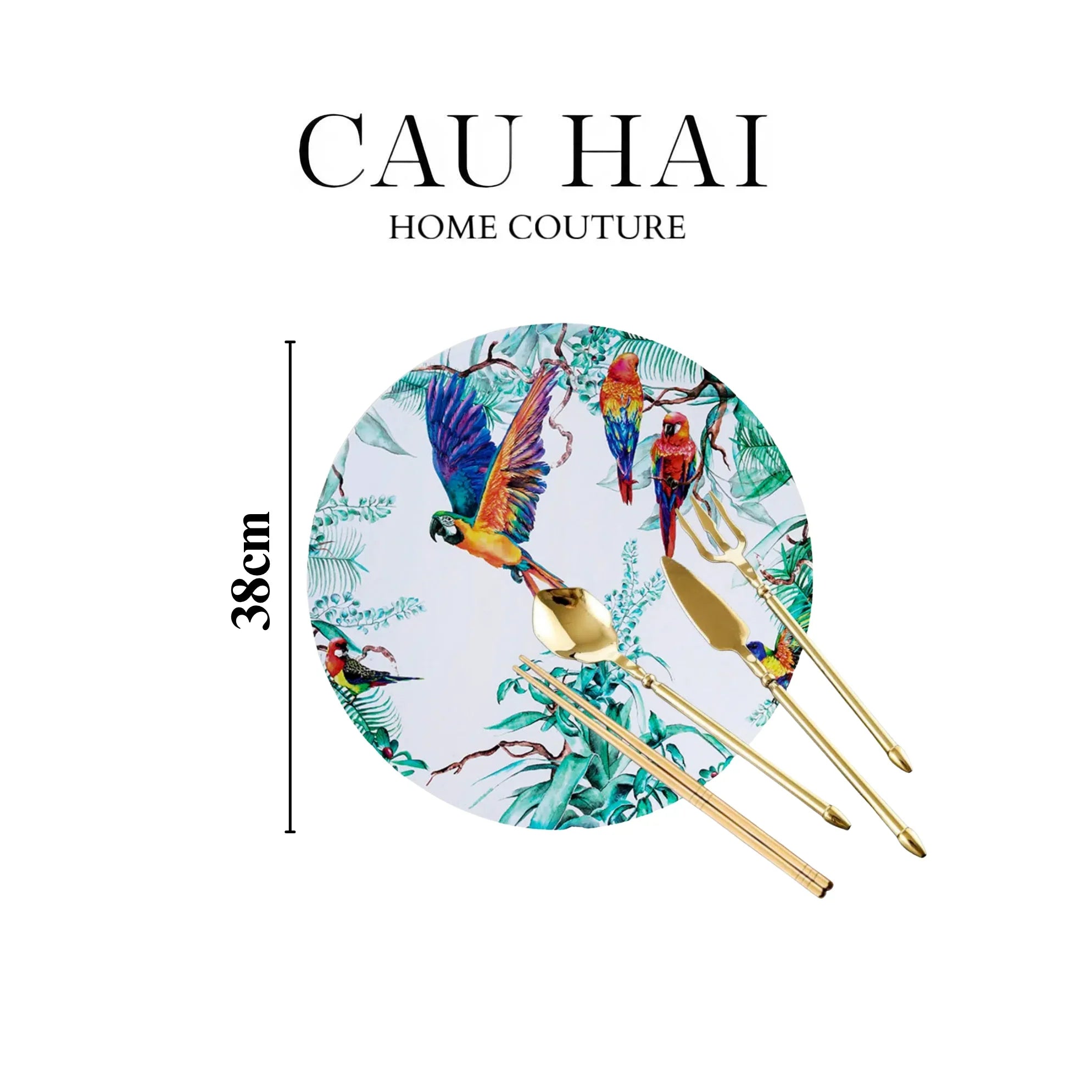 Set 2 Tấm Lót Bàn Ăn - Placemat Jungle Parrot-CẬU HAI HOME DECOR