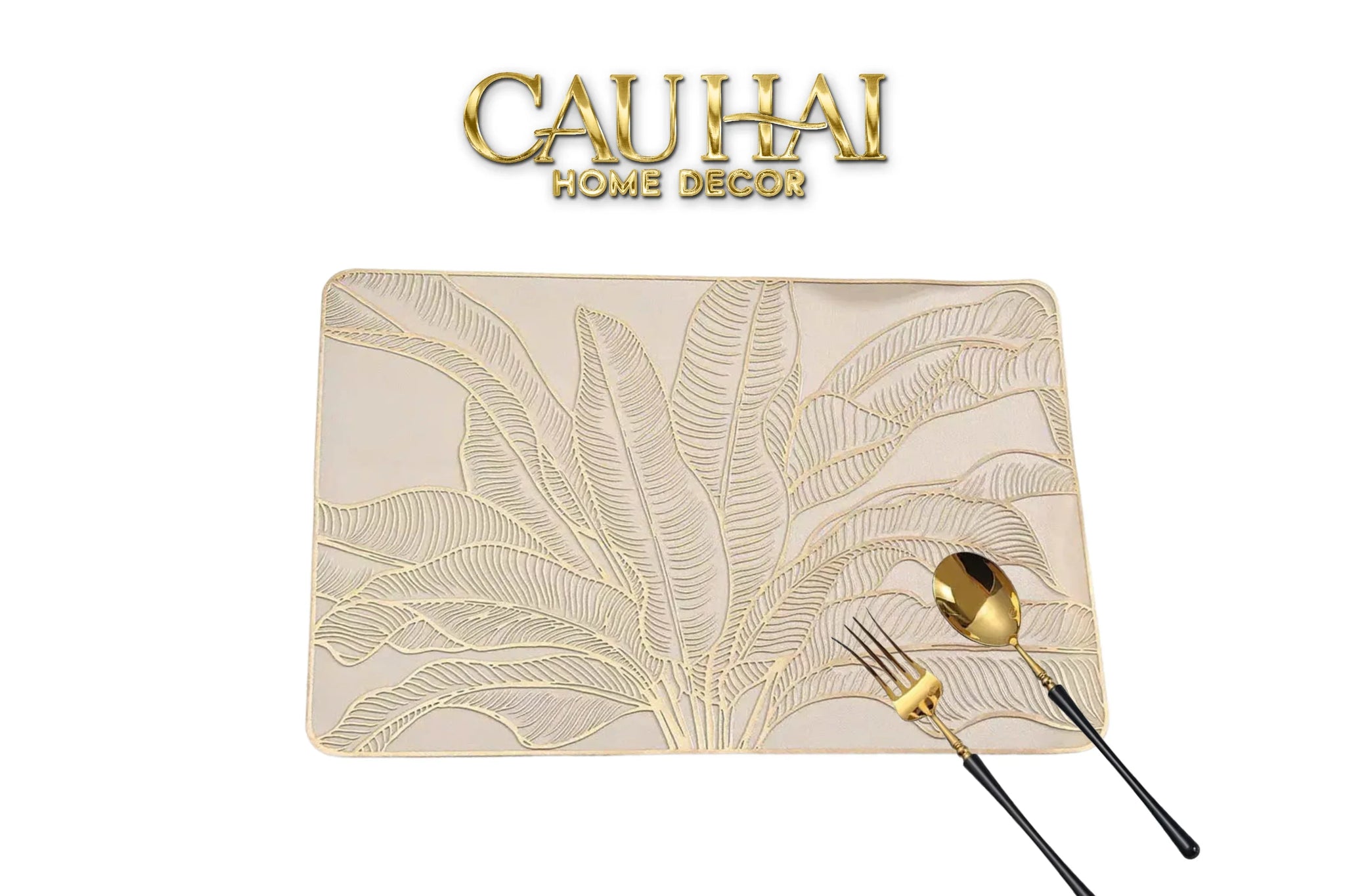 Set 2 Tấm Lót Bàn Ăn - Placemat Prosperity Palm-CẬU HAI HOME DECOR