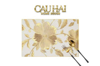 Set 2 Tấm Lót Bàn Ăn - Placemat Silent Golden Bloom-Hoa Lụa-CẬU HAI HOME DECOR