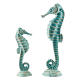 Set 2 Tượng Cá Ngựa Atlantique Verdigris 10*30/13*45-TƯỢNG TRANG TRÍ-CẬU HAI HOME DECOR