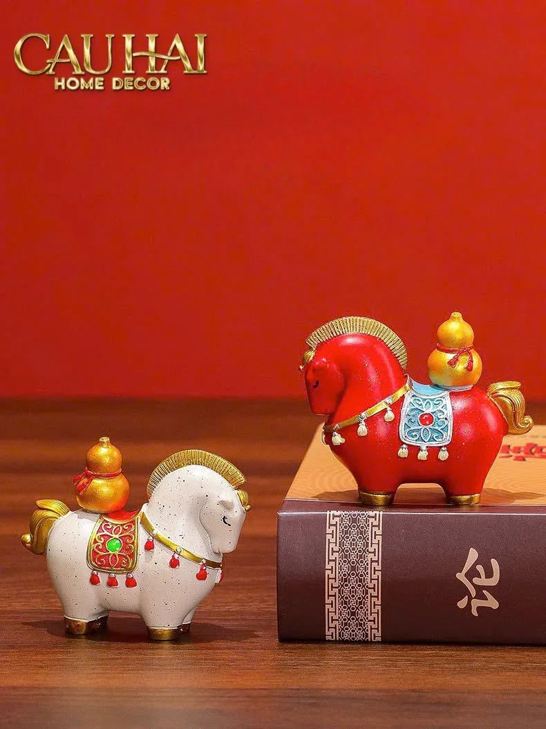 Set 2 Tượng Chu Mã Cát Tường Gift Box-TƯỢNG TRANG TRÍ-CẬU HAI HOME DECOR