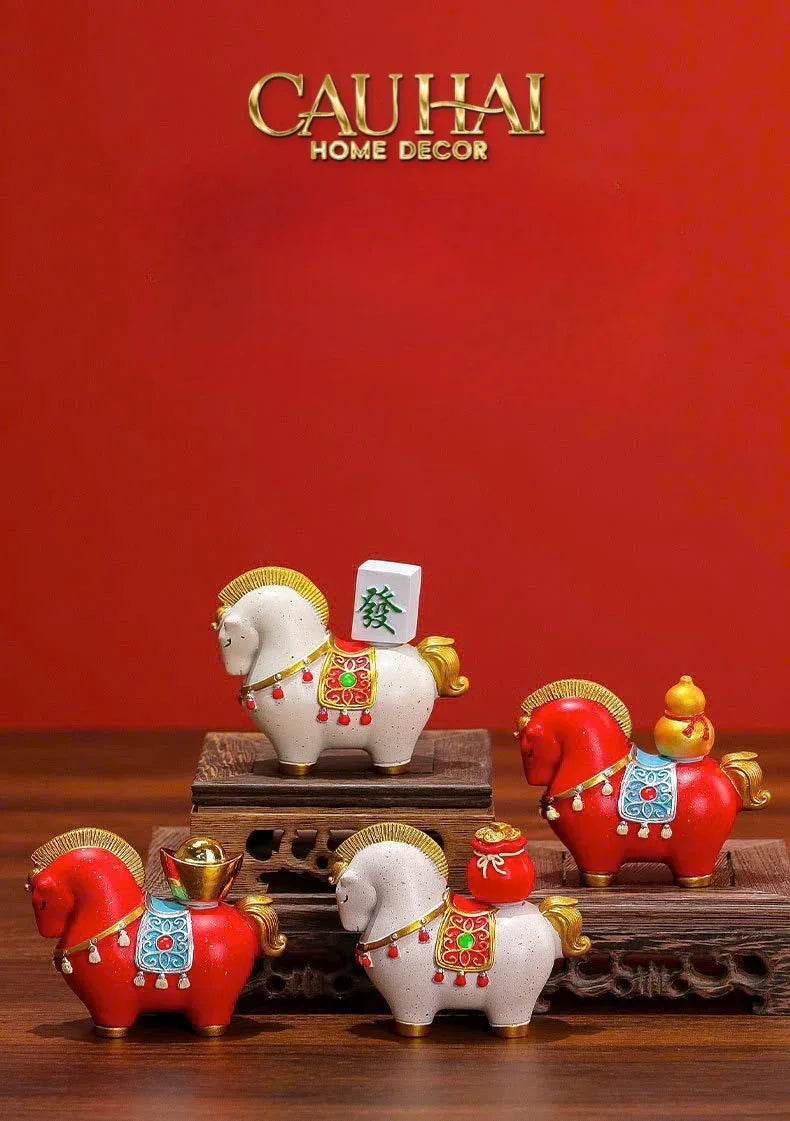 Set 2 Tượng Chu Mã Cát Tường Gift Box-TƯỢNG TRANG TRÍ-CẬU HAI HOME DECOR