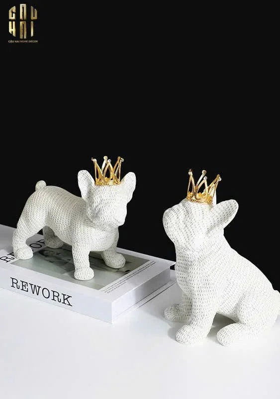 Set 2 Tượng Công Tước BullDog The Majestic Bull Duke-TƯỢNG TRANG TRÍ-CẬU HAI HOME DECOR