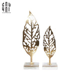 Set 2 Tượng Golden Leaves Ss22-TƯỢNG TRANG TRÍ-CẬU HAI HOME DECOR