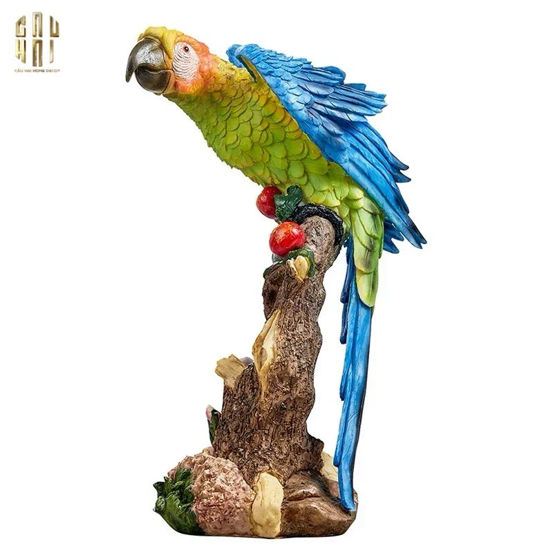 Set 2 Tượng Maison Jungle Parrot - Lovers-CẬU HAI HOME DECOR