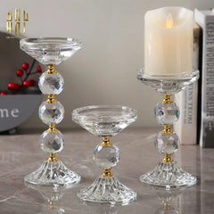 Set 3 Đế Nến Crystal Crown Triptyque Candle Holders-ĐÈN TRANG TRÍ-CẬU HAI HOME DECOR