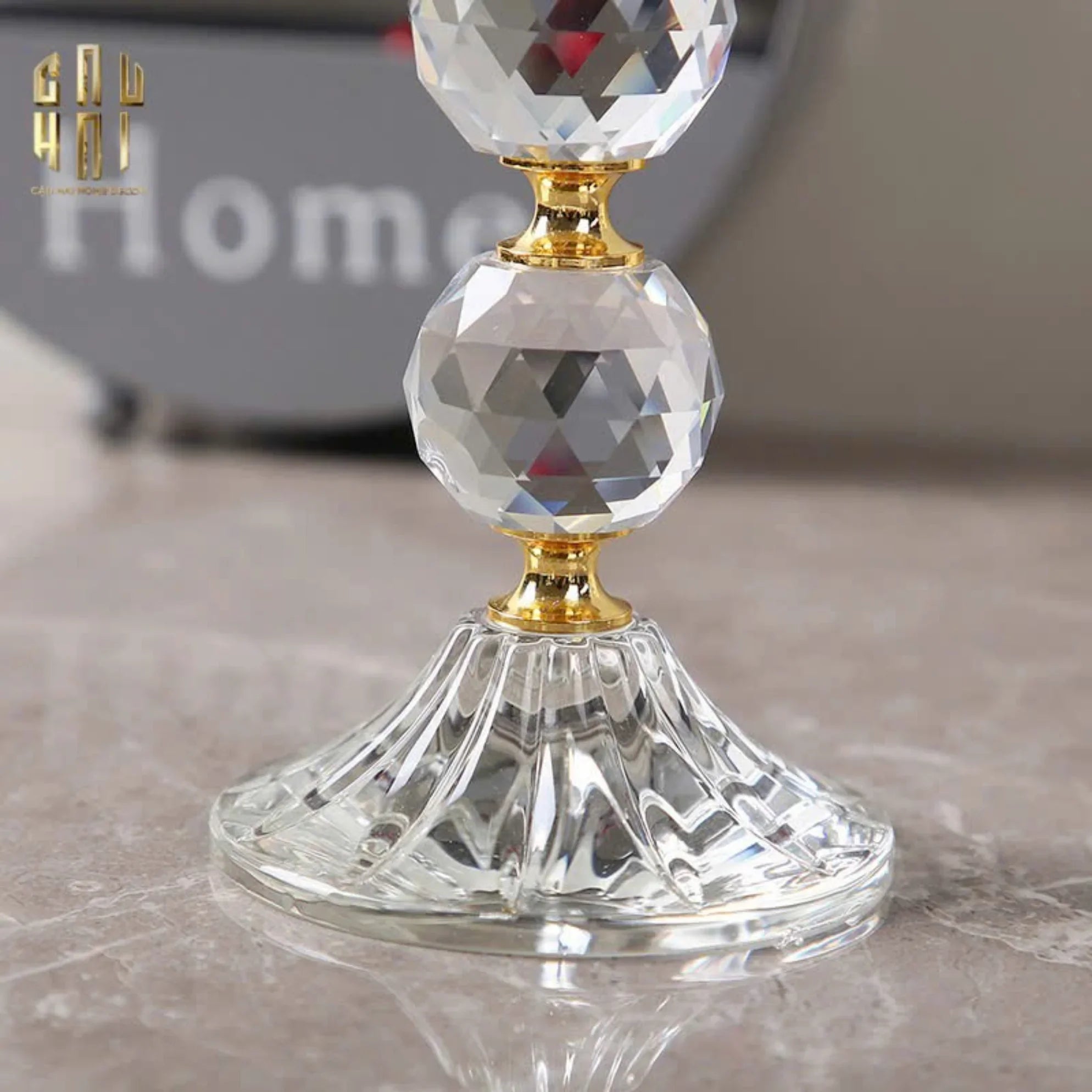 Set 3 Đế Nến Crystal Crown Triptyque Candle Holders-ĐÈN TRANG TRÍ-CẬU HAI HOME DECOR