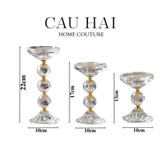 Set 3 Đế Nến Crystal Crown Triptyque Candle Holders-ĐÈN TRANG TRÍ-CẬU HAI HOME DECOR