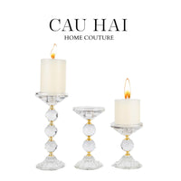 Set 3 Đế Nến Crystal Crown Triptyque Candle Holders-ĐÈN TRANG TRÍ-CẬU HAI HOME DECOR