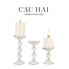 Set 3 Đế Nến Crystal Crown Triptyque Candle Holders-ĐÈN TRANG TRÍ-CẬU HAI HOME DECOR