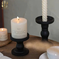 Set 3 Đế Nến Thuỷ Tinh Đen Lacquered Crystal-ĐẾ NẾN-CẬU HAI HOME DECOR
