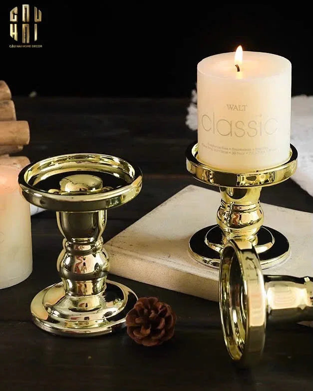 Set 3 Đế Nến Thuỷ Tinh Gold Lacquered Crystal-ĐẾ NẾN-CẬU HAI HOME DECOR