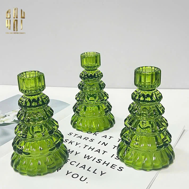 Set 3 Đế Nến Vert Tree Fw25-ĐẾ NẾN-Đối tác tại Trung Quốc theo từng đơn đặt hàng-CẬU HAI HOME DECOR