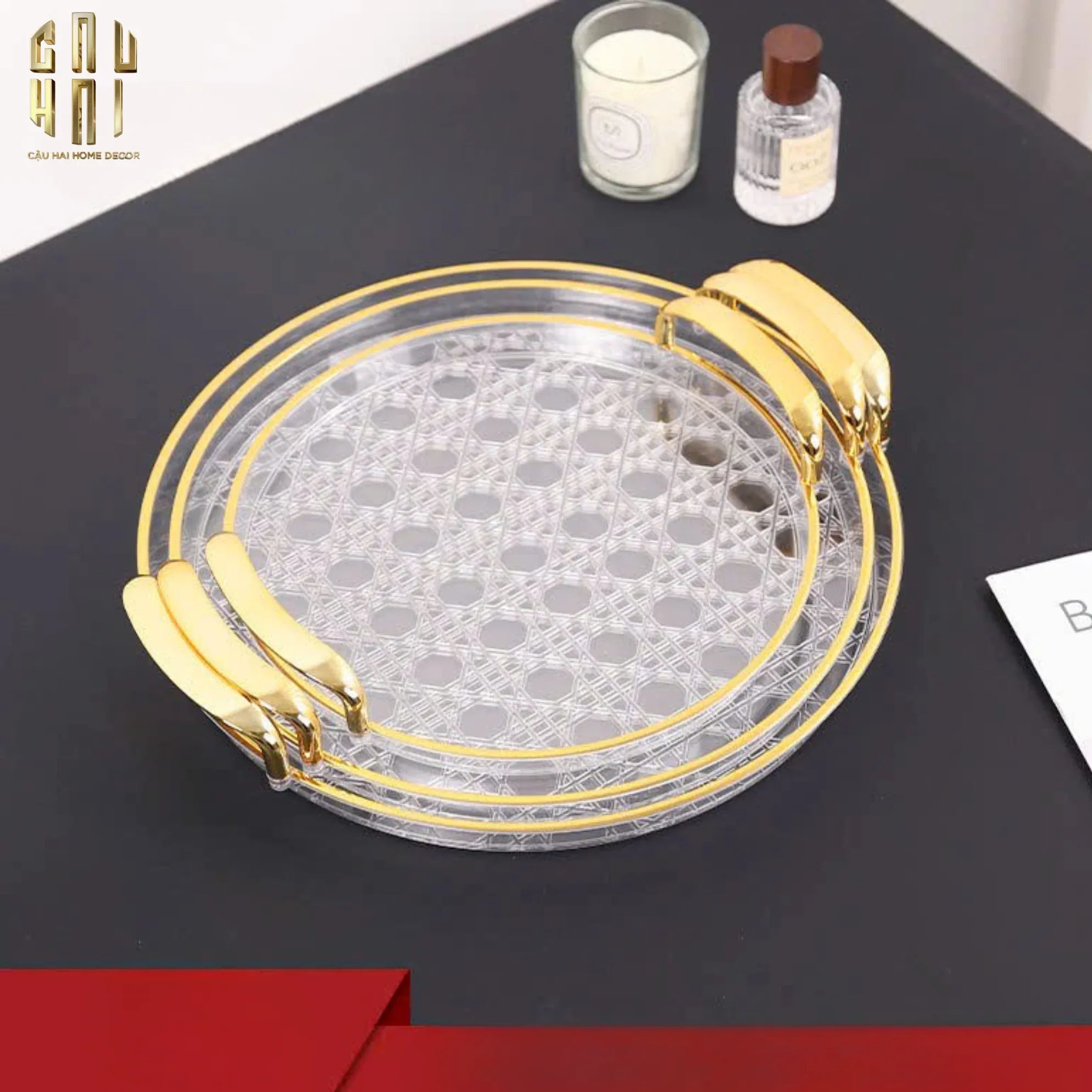 SET 3 KHAY GEOMETRIC LUXE