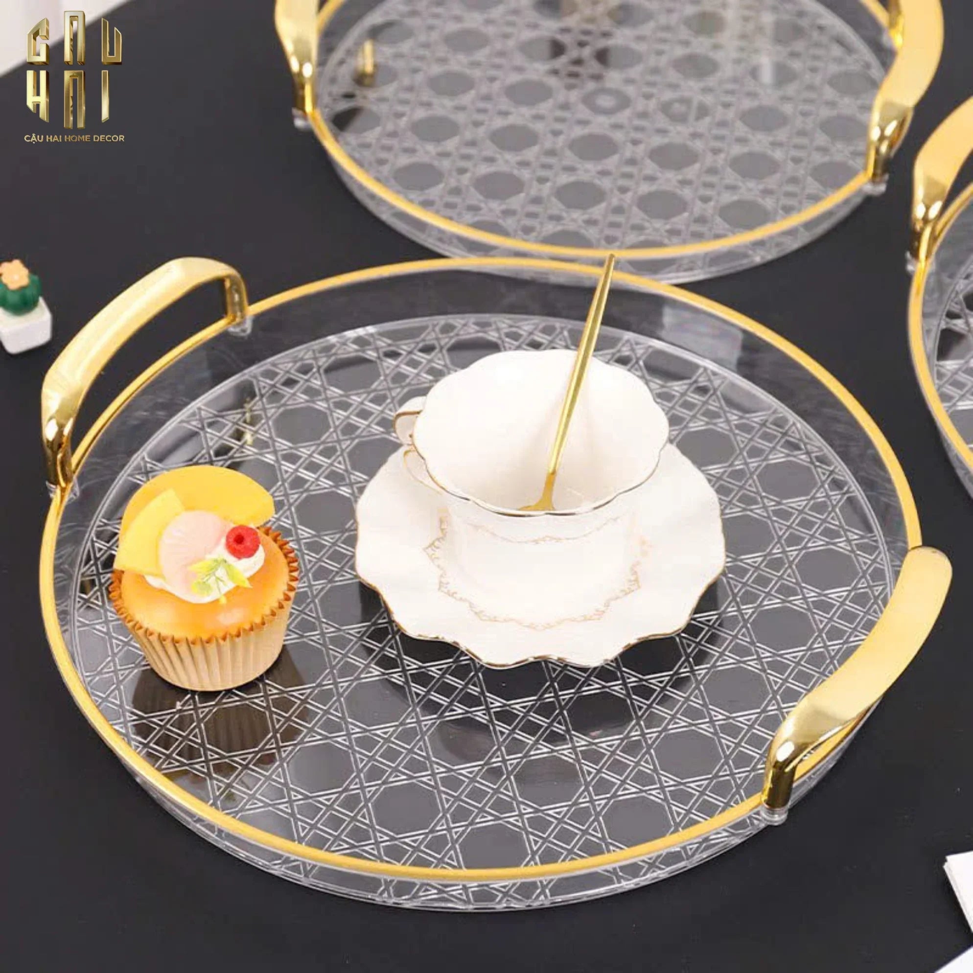SET 3 KHAY GEOMETRIC LUXE