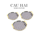 SET 3 KHAY GEOMETRIC LUXE