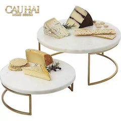 Set 3 Khay Tròn Đá Marble Đế Bánh Arthur Prime Metropolitan Decorative Trays & Cake Stand D17.5 D20 D25-CẬU HAI HOME DECOR