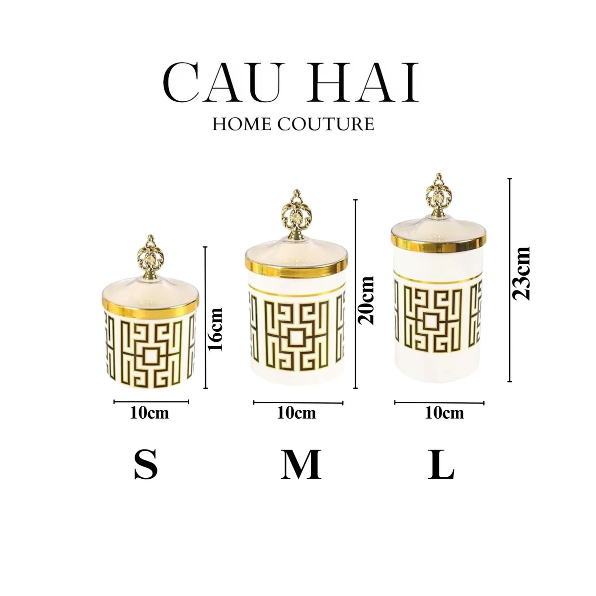 Set 3 Lọ Pantry Acry - Éclat Royal Meander-HŨ TRANG TRÍ-CẬU HAI HOME DECOR