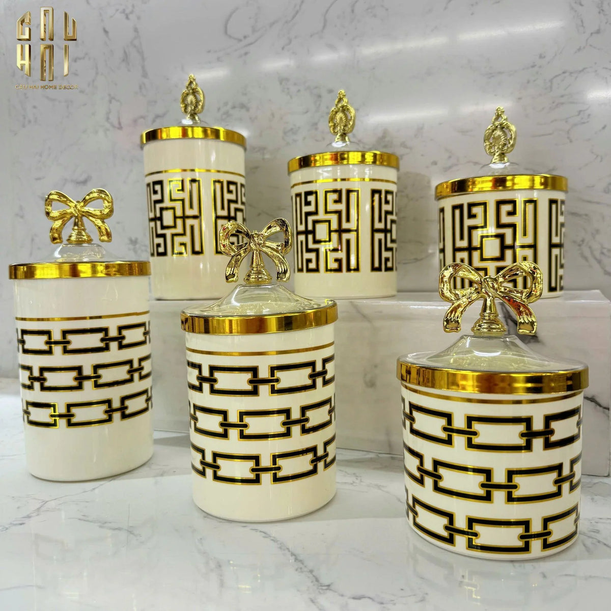Set 3 Lọ Pantry Acry - Éclat Royal Meander-HŨ TRANG TRÍ-CẬU HAI HOME DECOR