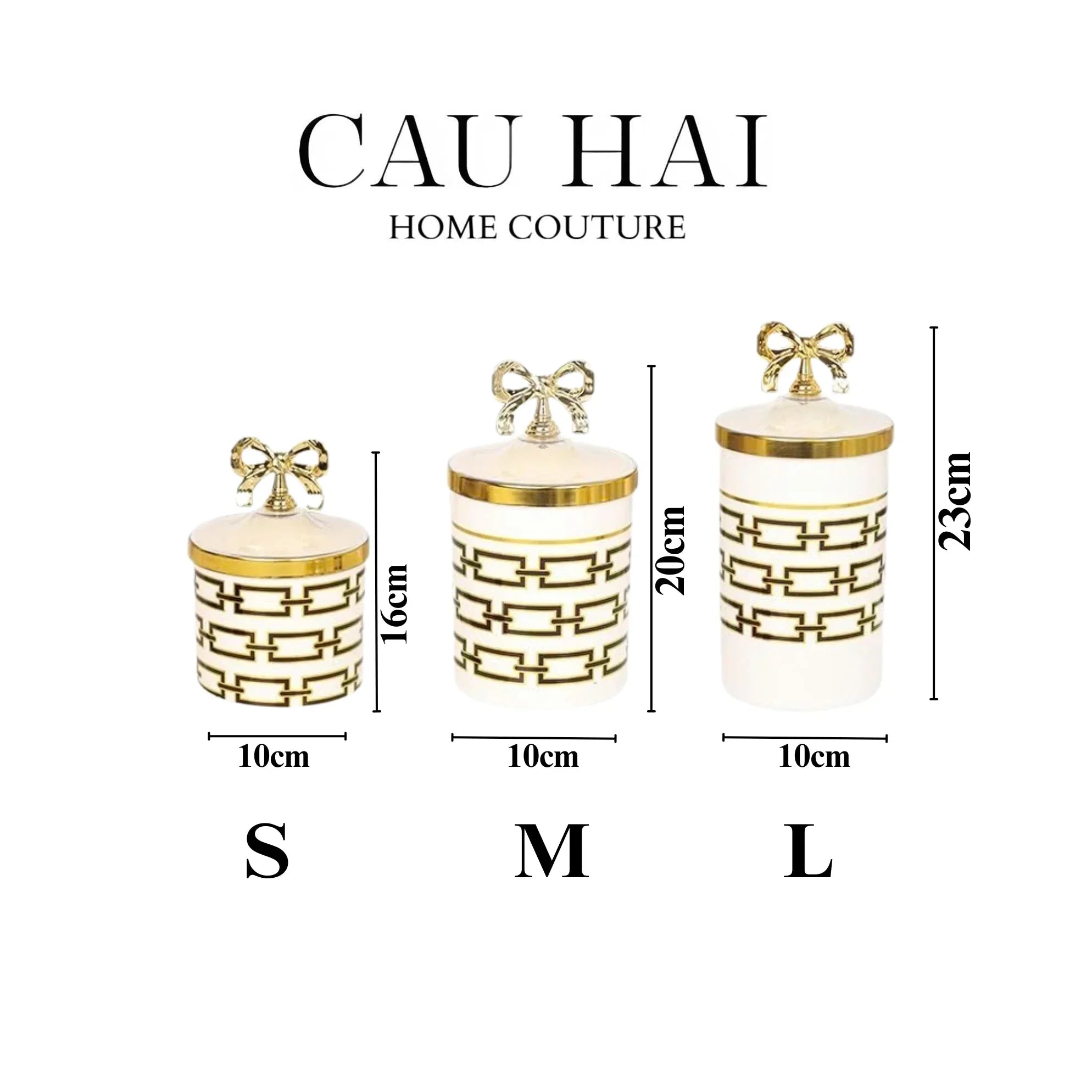 Set 3 Lọ Pantry Acry - Luxe Chain Of Grace-CẬU HAI HOME DECOR