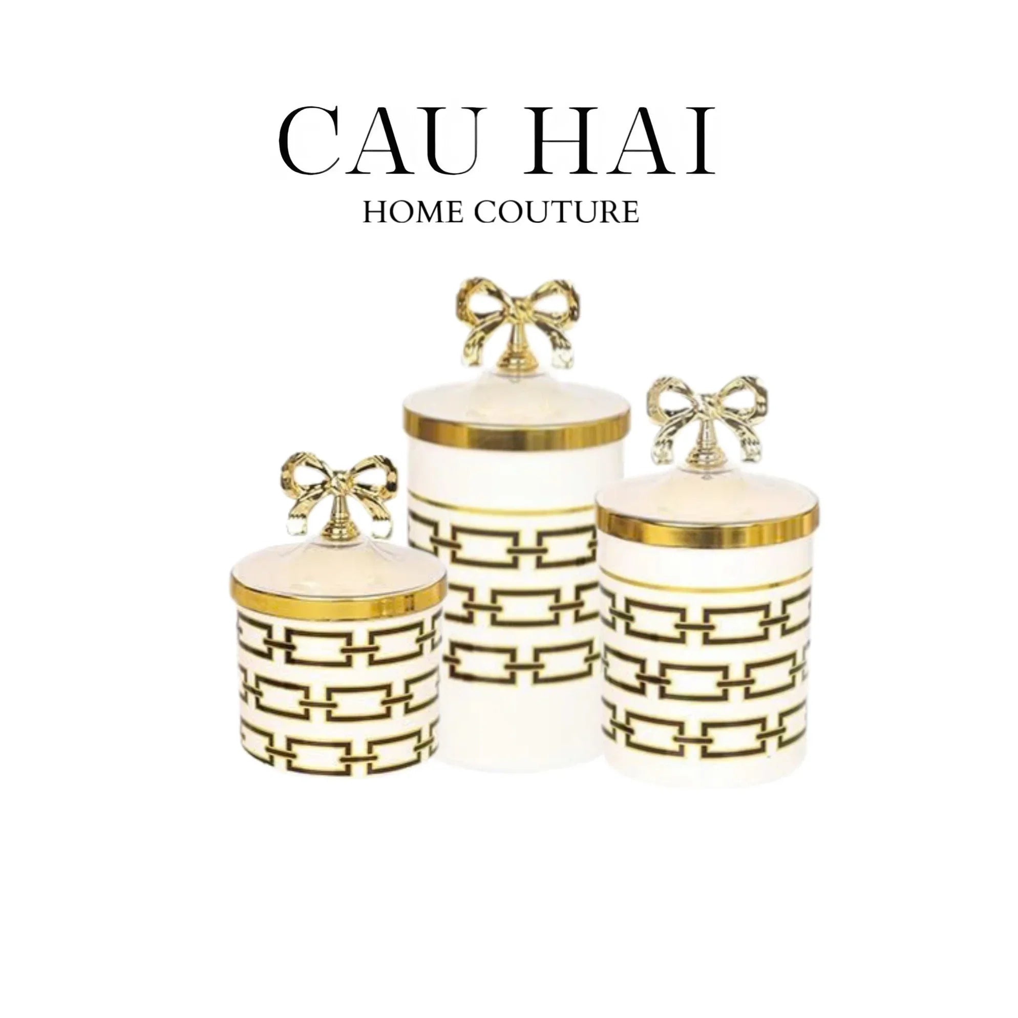 Set 3 Lọ Pantry Acry - Luxe Chain Of Grace-CẬU HAI HOME DECOR