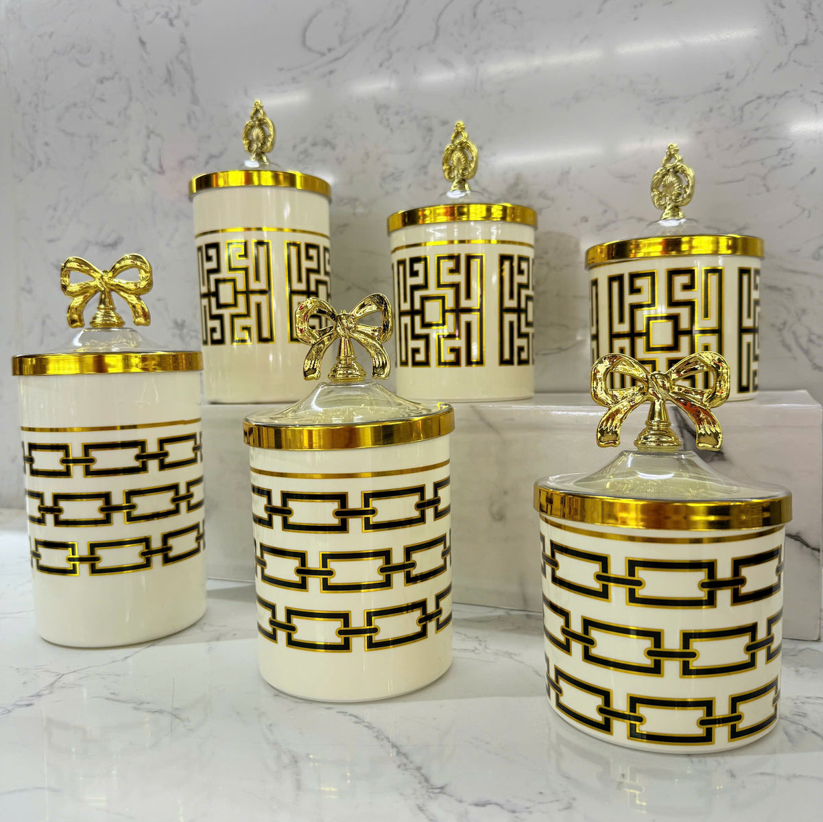Set 3 Lọ Pantry Acry - Luxe Chain Of Grace-HŨ TRANG TRÍ-CẬU HAI HOME DECOR
