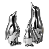 Set 3 Tượng Chim Cánh Cụt Ceramic Penguin Argenté 3pcs-TƯỢNG TRANG TRÍ-CẬU HAI HOME DECOR