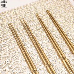 Set 4 Đôi Đũa Arthur - Arthur Matte Gold Chopsticks Set 4Pcs ( Blur )-Dinner Cutlery Set Dao Muỗng Nĩa-CẬU HAI HOME DECOR