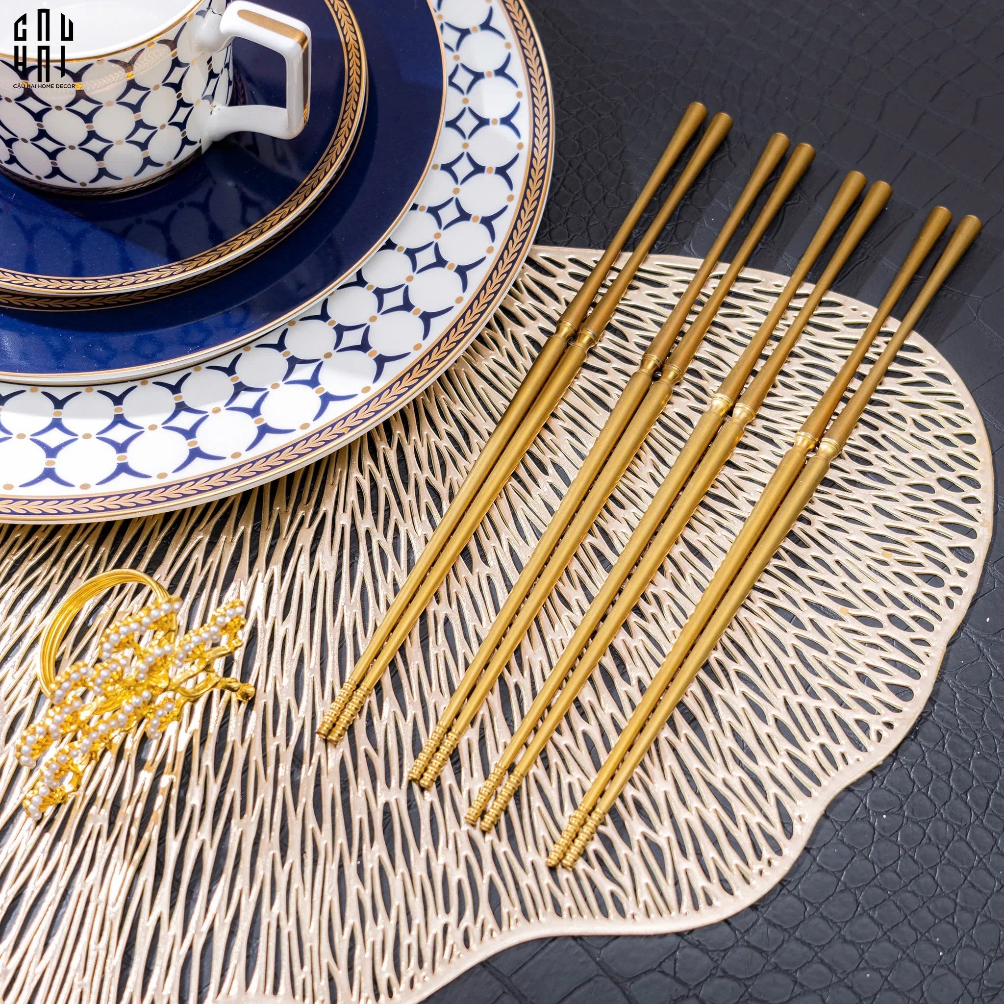 Set 4 Đôi Đũa Glamour - Glamour Chopsticks Set 4Pcs ( Shining )-Dinner Cutlery Set Dao Muỗng Nĩa-CẬU HAI HOME DECOR