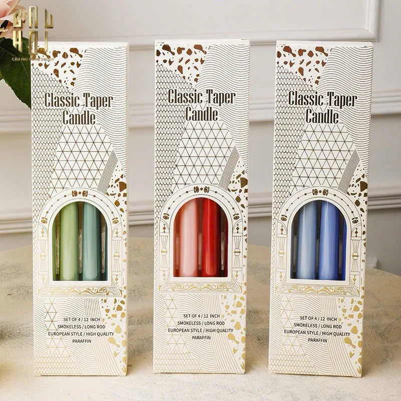 Set 4 Nến Gradation Taper - Blue/Green/Pink/Emerald-NẾN TRANG TRÍ-Đối tác tại Trung Quốc theo từng đơn đặt hàng-CẬU HAI HOME DECOR