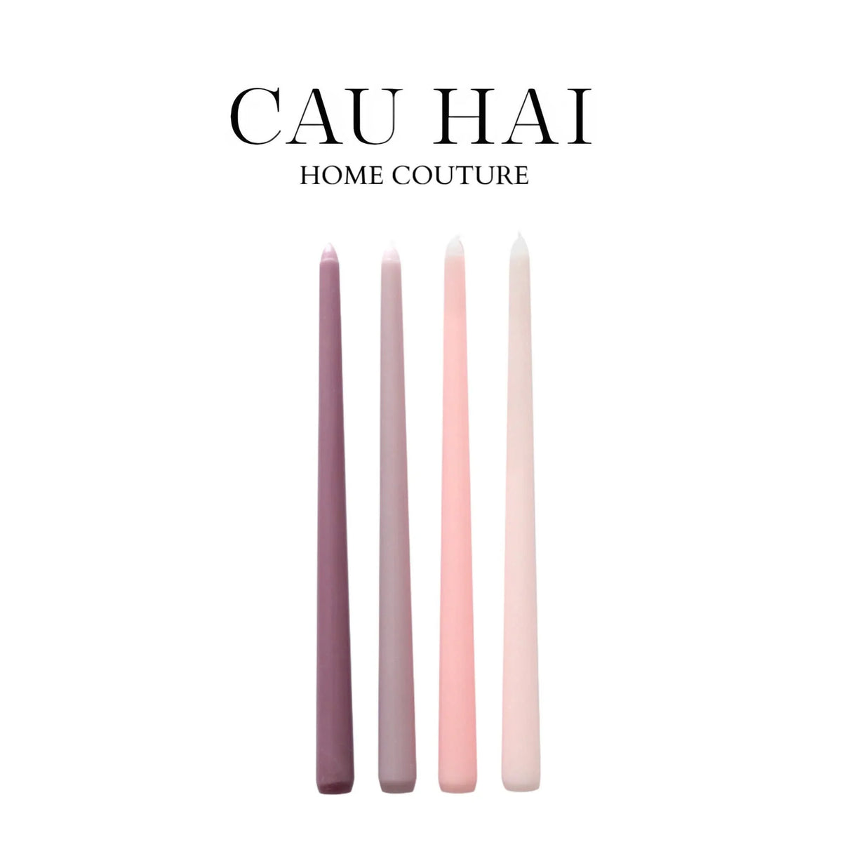 Set 4 Nến Gradation Taper - Blue/Green/Pink/Emerald-NẾN TRANG TRÍ-Đối tác tại Trung Quốc theo từng đơn đặt hàng-Pink-CẬU HAI HOME DECOR