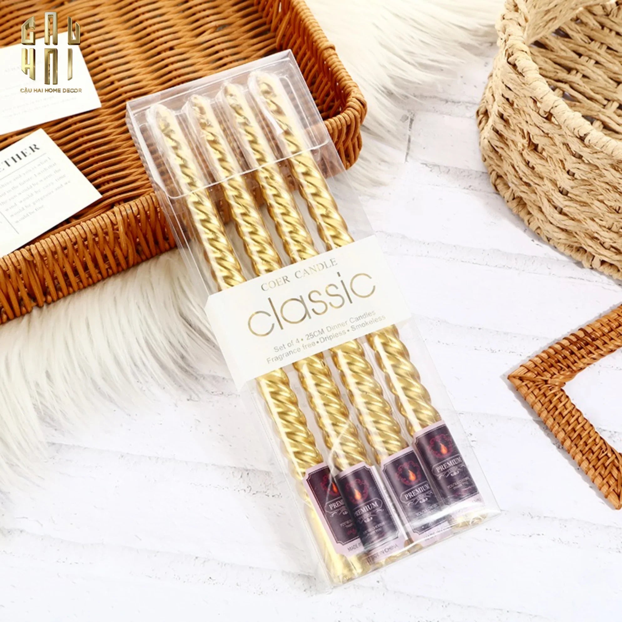 Set 4 Nến Taper-CẬU HAI HOME DECOR