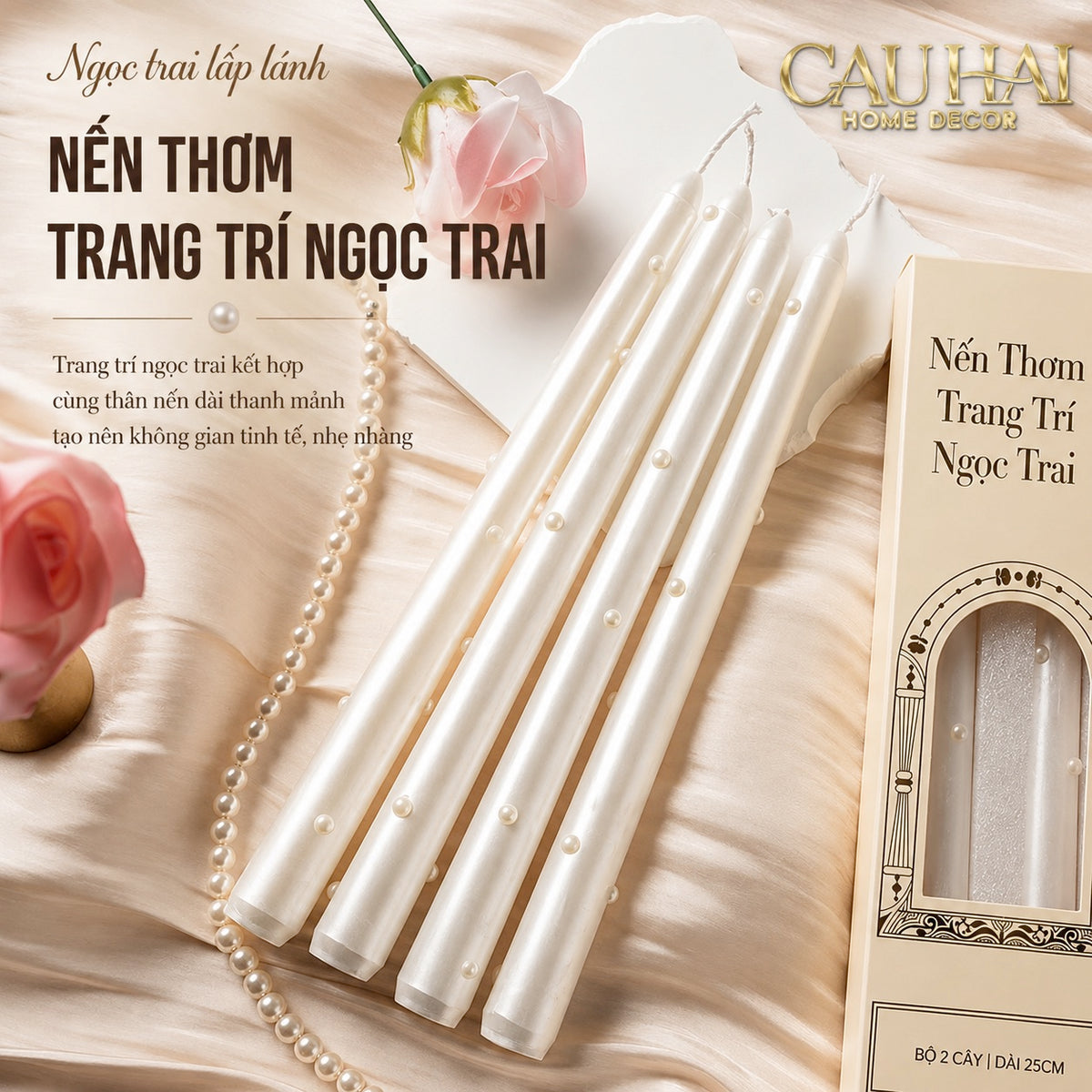 Set 4 Nến Thơm Pearl Radiance 4pcs-NẾN TRANG TRÍ-CẬU HAI HOME DECOR