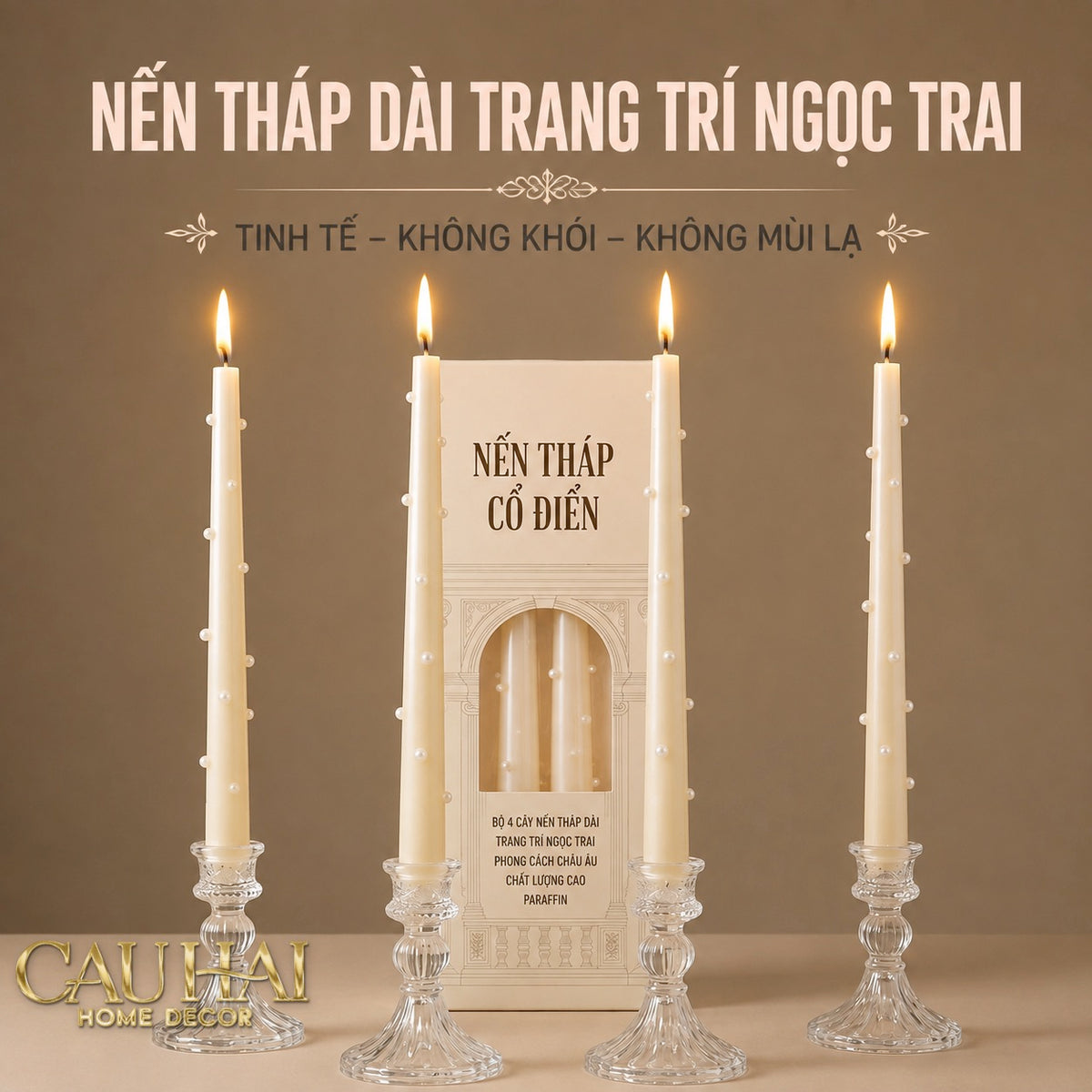 Set 4 Nến Thơm Pearl Radiance 4pcs-NẾN TRANG TRÍ-CẬU HAI HOME DECOR