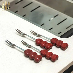 Set 4 Nĩa Tanghulu Candy-Dinner Cutlery Set Dao Muỗng Nĩa-CẬU HAI HOME DECOR